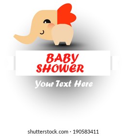 cute baby shower with elephant. vector illustration 