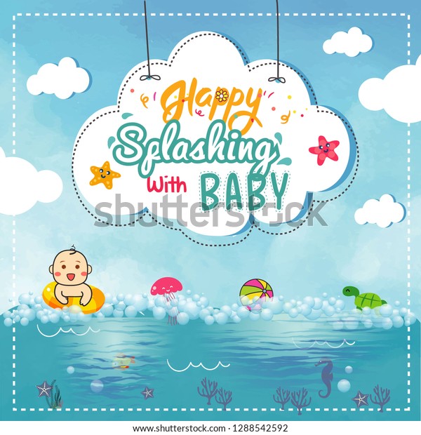 Cute Baby Shower Flyer Banner Design Stock Vector Royalty Free