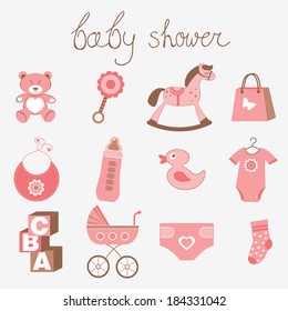 Cute baby shower girl collection