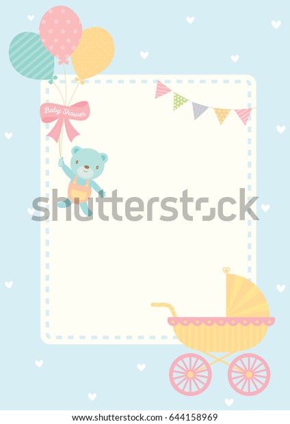 Immagine Vettoriale Stock A Tema Carino Baby Shower Biglietto Di Auguri Royalty Free