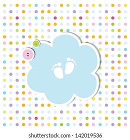 cute baby shower invitation card - baby arrival card with copy space Nice simple design for baby shower projects, birthday greeting