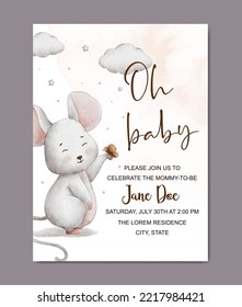 cute baby shower invitation card template background for baby birth