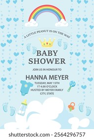 Cute Baby Shower Invitation Card Vector