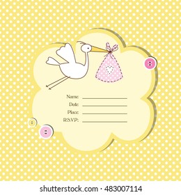 Cute Baby shower invitation with copy space