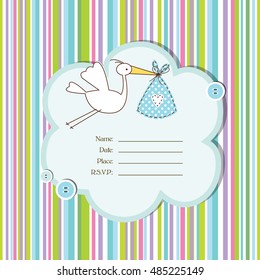 Cute Baby shower invitation with copy space