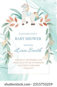 Cute Baby Shower Invitation Vector