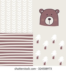 cute baby shower pattern vector design