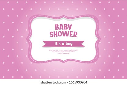 Cute Baby Shower Pink Theme. Vector Illustration 