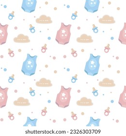 Cute baby shower seamless pattern