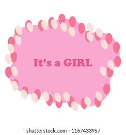 Cute Baby Shower Template with lettering for invitation, banner, card