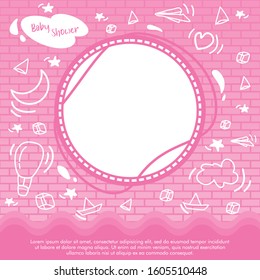 
cute baby shower theme vector illustration