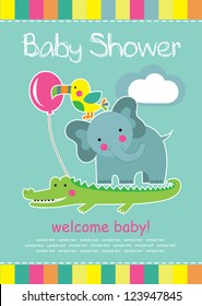 cute baby shower. vector illustration