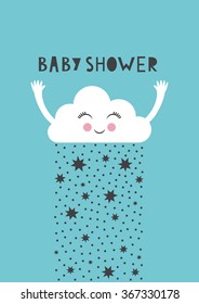 cute baby shower. vector illustration