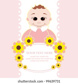 cute baby shower. vector illustration