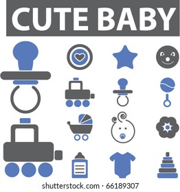 cute baby signs. vector