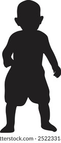 Cute baby silhouette. Vector illustration
