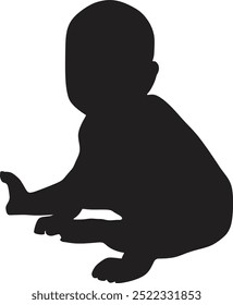 Cute baby silhouette. Vector illustration