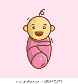 Niño pequeño, simple ilustración vectorial plana