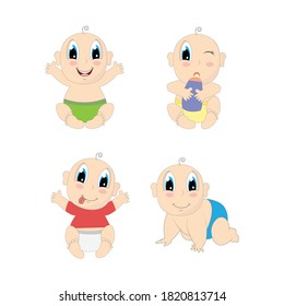 cute baby simple vector illustration design
