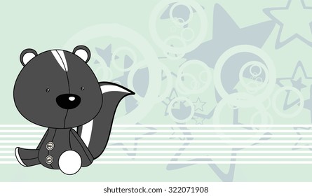 cute baby skunk cartoon background in vector format 