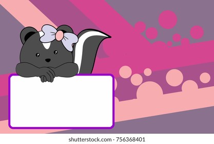 cute baby skunk girl cartoon background copyspace in vector format 
