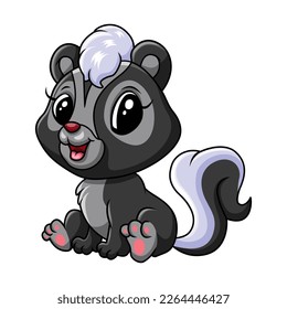Cute baby skunk a sitting