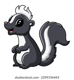 Cute baby skunk a sitting