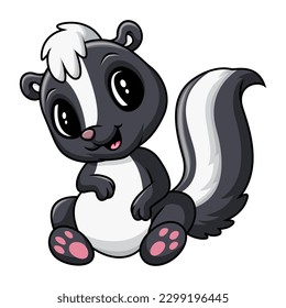 Cute baby skunk a sitting