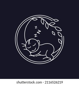 cute baby sleep for babyshop vector icon logo illustration design	