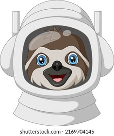 Cute baby sloth astronaut cartoon
