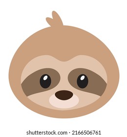 Cute baby sloth vector cartoon illustration