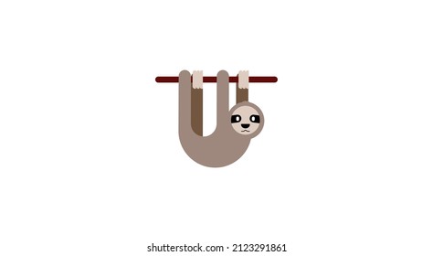 Cute baby sloth vector illustration