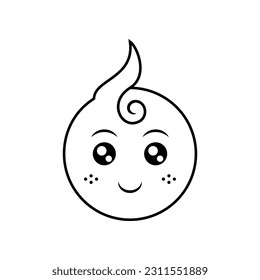 cute baby smile expression line icon. minimal and simple style: used for icons, stickers or logos