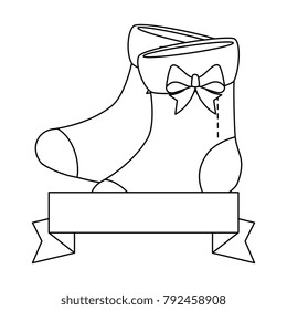 cute baby socks with ribbon