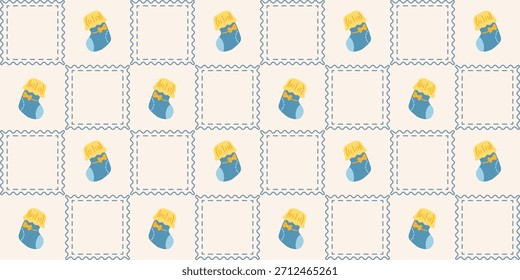 Patrón sin fisuras de calcetines de bebé lindo. Coquette Patchwork Quilt Fondo de vivero para la tela de los niños, papel de embalaje, decoración de la ducha del bebé, y Fondo de pantalla