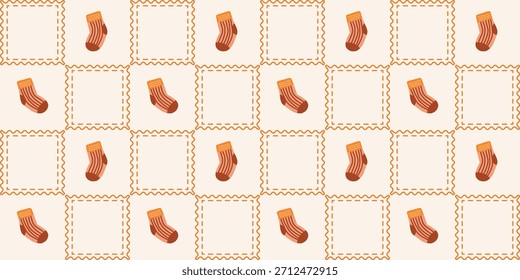 Nette Baby Socken nahtloses Muster. Coquette Patchwork Quilt Kindergarten Hintergrund für Kinder Stoff, Umhüllungspapier, Baby Dusche Dekor, und Tapete