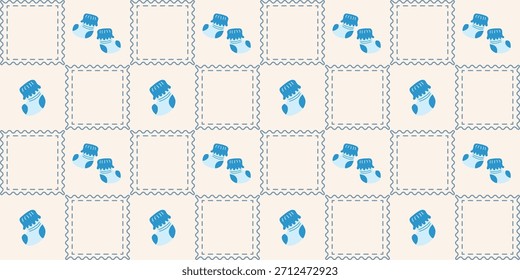 Nette Baby Socken nahtloses Muster. Coquette Patchwork Quilt Kindergarten Hintergrund für Kinder Stoff, Umhüllungspapier, Baby Dusche Dekor, und Tapete