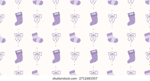 Lindo patrón de calcetines de bebé sin fisuras con lazos. Fondo del vivero de Coquette. Perfecto para la tela de los niños, papel de embalaje, decoración de la ducha del bebé, Fondo de pantalla
