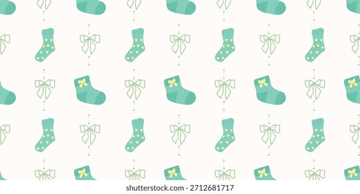 Lindo patrón de calcetines de bebé sin fisuras con lazos. Fondo del vivero de Coquette. Perfecto para la tela de los niños, papel de embalaje, decoración de la ducha del bebé, Fondo de pantalla
