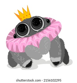 Cute baby spider  Funny character and congratulations for postcard  stickers  t  shirt  Cartoon bright jumping spider 