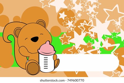 cute baby squirrel cartoon background copyspace in vector format 