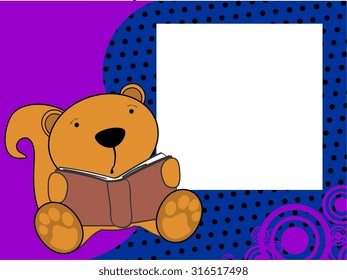 cute baby squirrel reading background in vector format