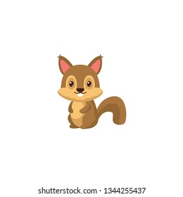 cute baby squirrel vector on a white background