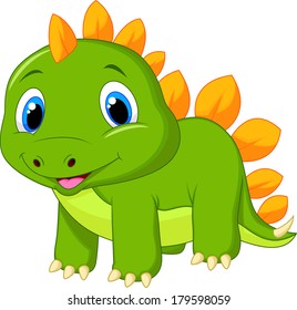 Cute Baby Stegosaurus Cartoon