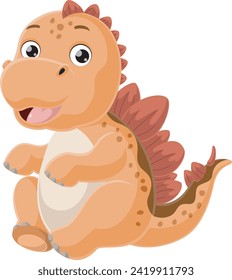 Cute baby stegosaurus dinosaur cartoon