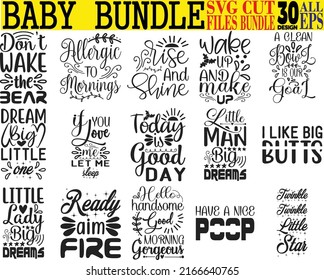 Cute Baby Svg Cut Files Bundle Stock Vector (Royalty Free) 2166640765 ...