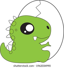 cute baby t rex on white background