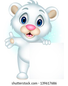 Cute Baby Teddy Bear posing with blank sign