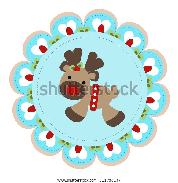 Cute Baby Template Greetings On Christmas Stock Vector Royalty