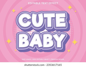 cute baby text effect template design with 3d style use for business brand and logo